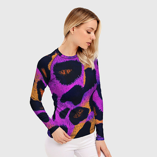 Женский рашгард Неоновый леопардовый узор / 3D-принт – фото 3