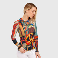 Рашгард женский Художник в мастерской, цвет: 3D-принт — фото 2