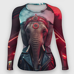 Рашгард женский Cyberpunk elephant, цвет: 3D-принт