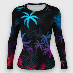 Рашгард женский Тропики градиент, цвет: 3D-принт