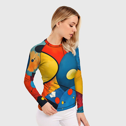 Женский рашгард Динамичный красочный паттерн / 3D-принт – фото 3
