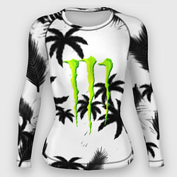 Рашгард женский Monster energy пальмы, цвет: 3D-принт