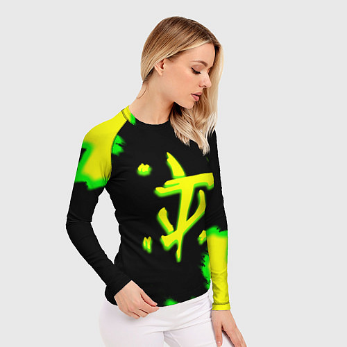 Женский рашгард Doom огненное лого краски / 3D-принт – фото 3