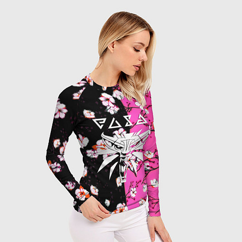 Женский рашгард Ведьмак паттерн сакура / 3D-принт – фото 3