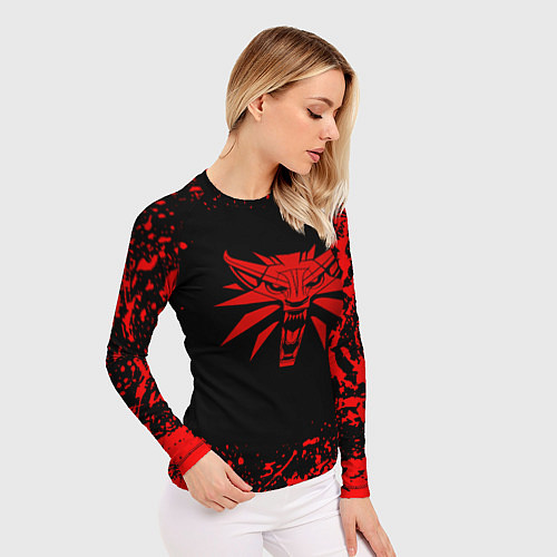 Женский рашгард Ведьмак красные краски / 3D-принт – фото 3