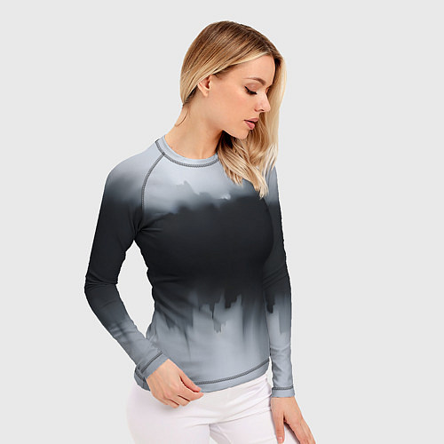 Женский рашгард Разводы черной краски / 3D-принт – фото 3