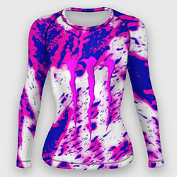 Рашгард женский Monster energy краски гранж, цвет: 3D-принт