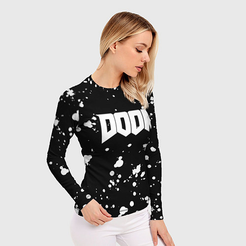 Женский рашгард Doom белые краски всплеск / 3D-принт – фото 3