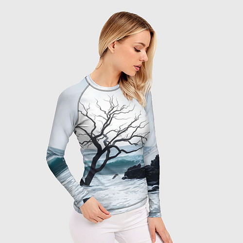 Женский рашгард Дерево в море / 3D-принт – фото 3