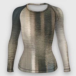 Женский рашгард Размытые серо-бежевые полосы