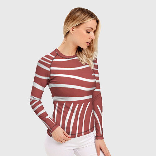 Женский рашгард Полоски красной зебры / 3D-принт – фото 3