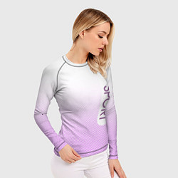 Рашгард женский Sport белый с сиреневым текстурный, цвет: 3D-принт — фото 2