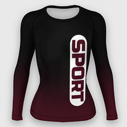 Женский рашгард Sport чёрно-розовый текстурный градиент