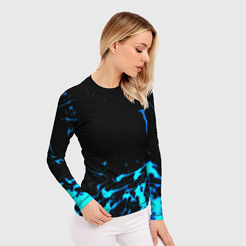 Женский рашгард Monster energy голубые краски / 3D-принт – фото 3
