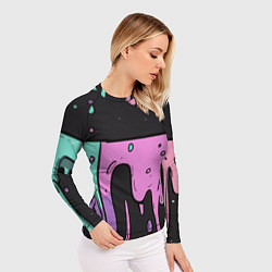 Рашгард женский Стекающая краска текстура, цвет: 3D-принт — фото 2