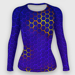 Рашгард женский Неоновые соты броня, цвет: 3D-принт