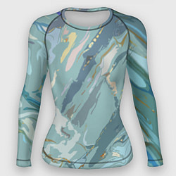 Рашгард женский Холодный голубой абстракция, цвет: 3D-принт