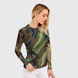 Рашгард женский Абстракция тон хаки, цвет: 3D-принт — фото 2