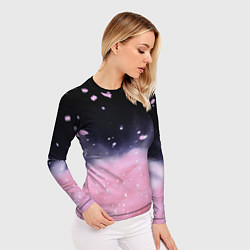 Рашгард женский Розовая текстура с лепестками, цвет: 3D-принт — фото 2