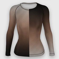 Женский рашгард Чёрно-коричневый текстурный градиент пополам