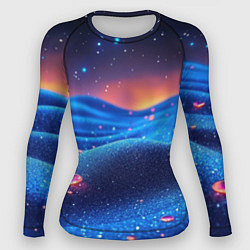 Рашгард женский Синяя дюна - текстура, цвет: 3D-принт