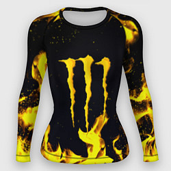 Рашгард женский Monster energy yellow fire, цвет: 3D-принт