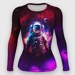 Рашгард женский Космонавт пламенный, цвет: 3D-принт