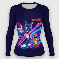 Женский рашгард Том и Джерри рок музыканты - неоновое свечение