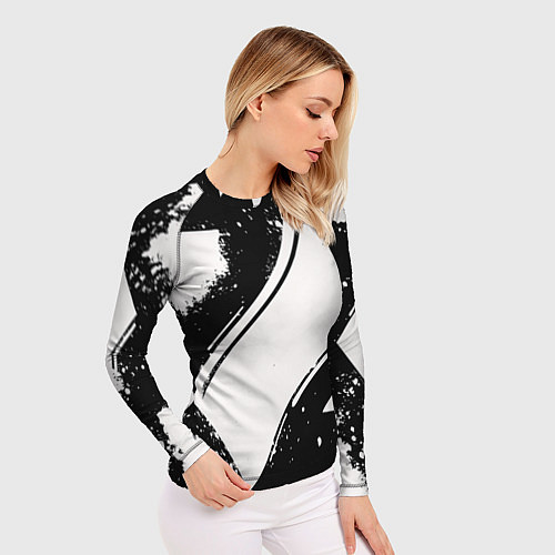 Женский рашгард Color black white / 3D-принт – фото 3