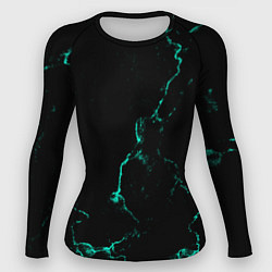 Рашгард женский Color black turquoise, цвет: 3D-принт