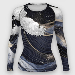 Женский рашгард Волны моря с блестками