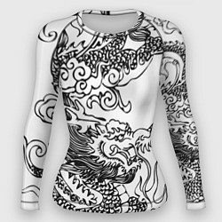 Рашгард женский Татуировка дракона на белом, цвет: 3D-принт