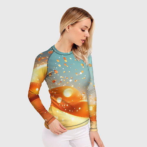 Женский рашгард Золотая песочная абстракция фон / 3D-принт – фото 3