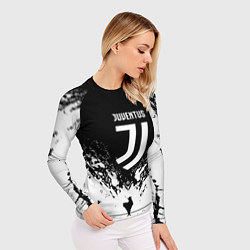 Рашгард женский Juventus брызги красок, цвет: 3D-принт — фото 2