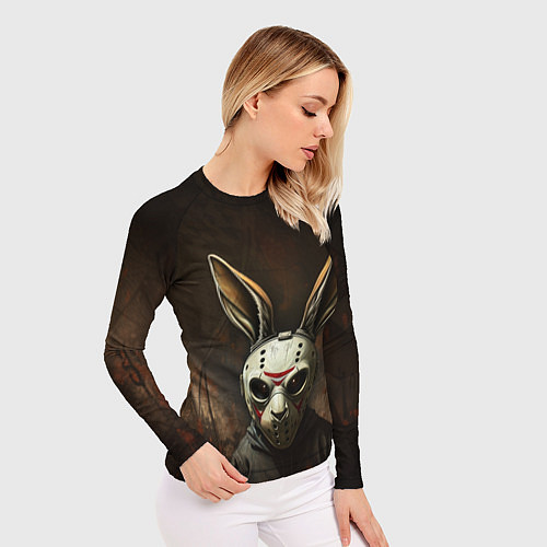 Женский рашгард Кролик в хоккейной маске / 3D-принт – фото 3