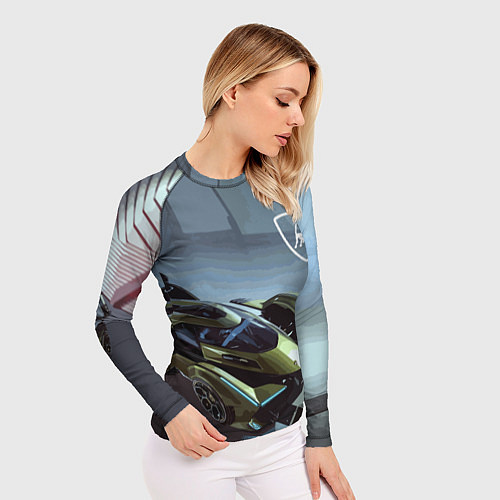 Женский рашгард Lamborghini - motorsport extreme / 3D-принт – фото 3