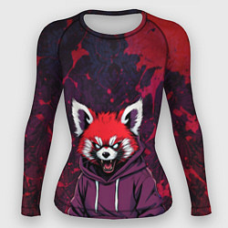 Рашгард женский Красная панда в кофте с капюшоном, цвет: 3D-принт