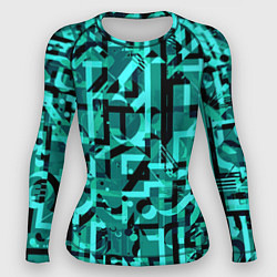 Женский рашгард Неоновый голубой объёмный эффект
