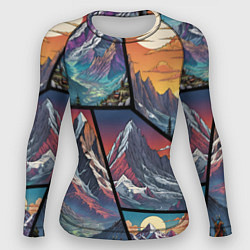 Рашгард женский Горы в стиле фэнтези, цвет: 3D-принт
