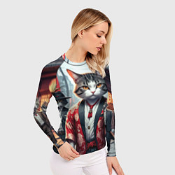 Рашгард женский Котики якудза, цвет: 3D-принт — фото 2