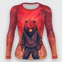 Женский рашгард Мишка на спорте