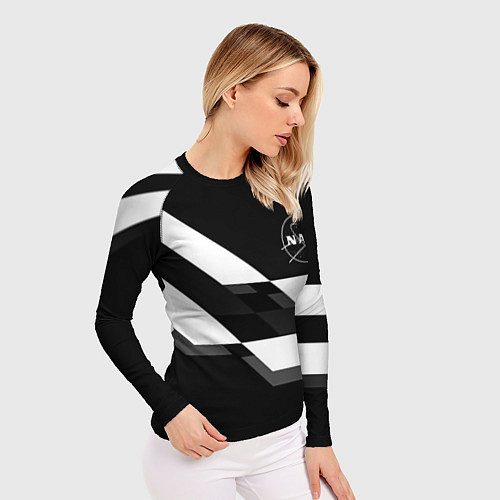 Женский рашгард Nasa геометрия полосы / 3D-принт – фото 3