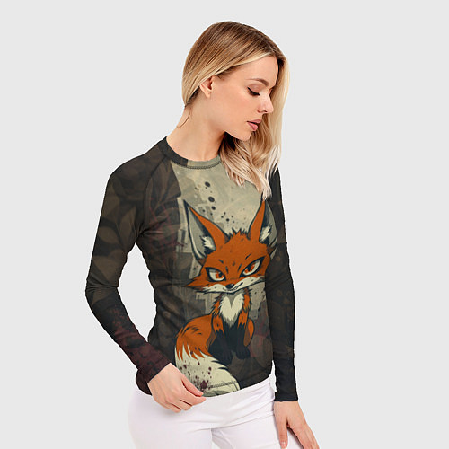 Женский рашгард Рыжий лис хитрец / 3D-принт – фото 3