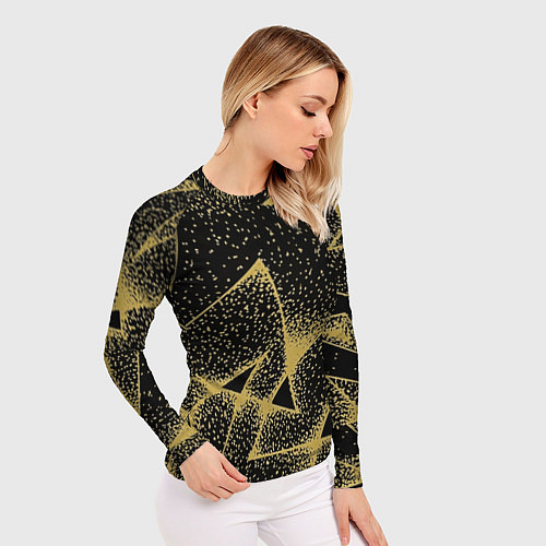 Женский рашгард Triangle yellow with dots / 3D-принт – фото 3