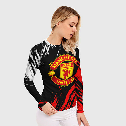 Женский рашгард Манчестер юнайтед краски текстура / 3D-принт – фото 3