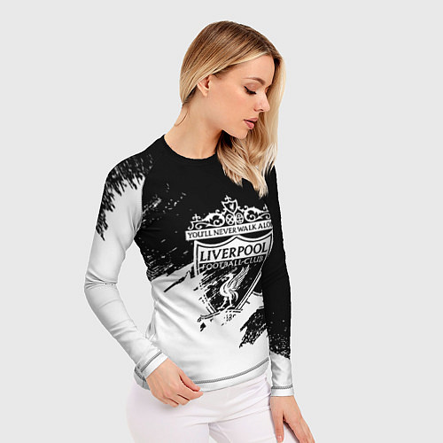 Женский рашгард Liverpool краски белые / 3D-принт – фото 3
