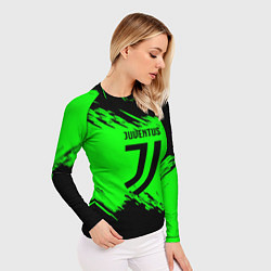 Рашгард женский Juventus черные краски, цвет: 3D-принт — фото 2
