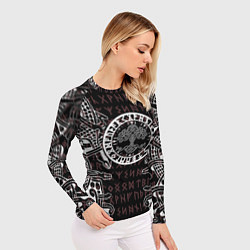 Рашгард женский Дерево жизни и древние руны, цвет: 3D-принт — фото 2