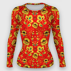 Рашгард женский Традиционный русский узор, цвет: 3D-принт