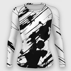 Рашгард женский Брызги и штрихи черной краски, цвет: 3D-принт